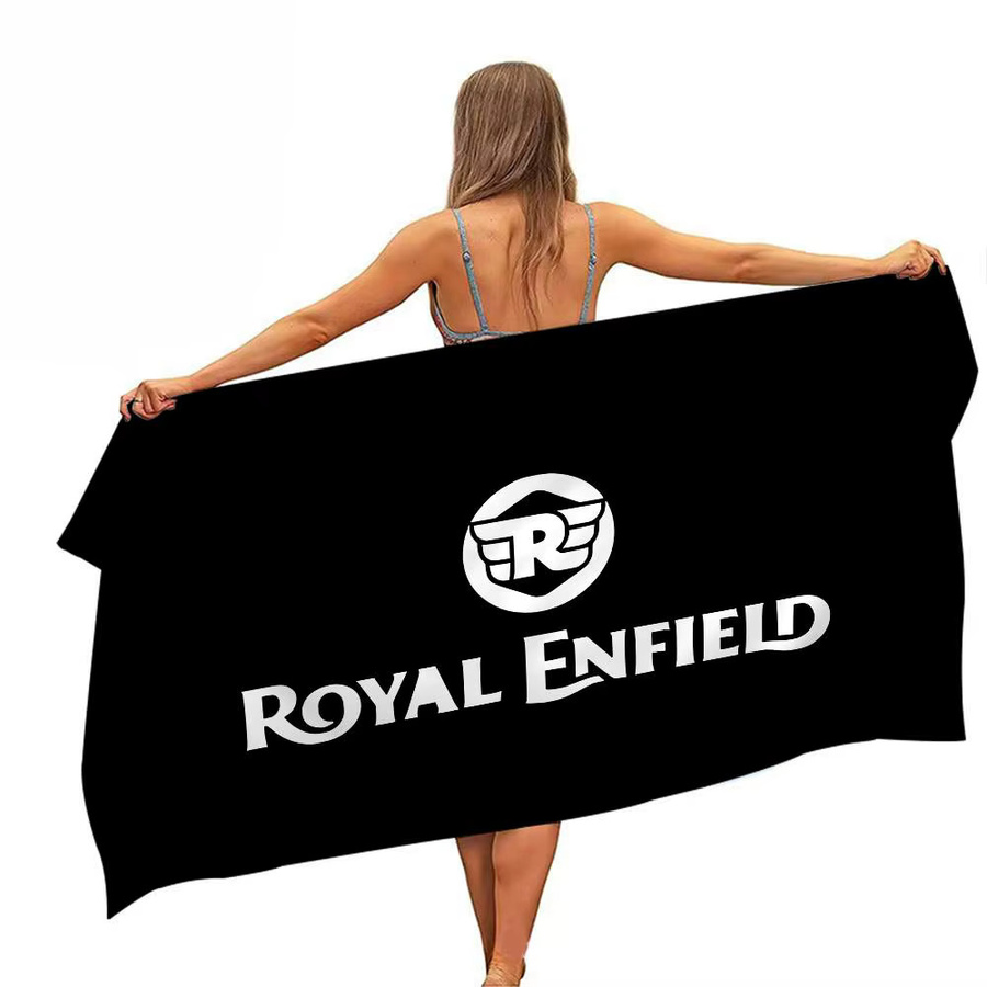 Potdemiel R-Royal E-Enfield Logo Anime Strandhandtuch für Kinder, Schwarz, Baumwolle - Bild 7