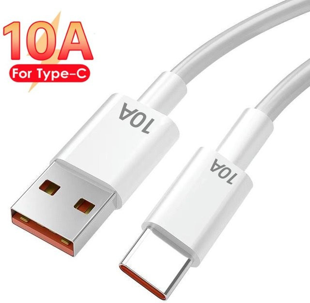 USB Typ C Schnellladekabel 120W 10A in Weiß für Huawei, Honor, Xiaomi, Realme, Samsung und Poco X6 - Bild 1