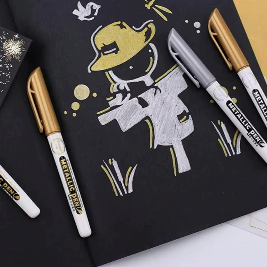Gold- und Silber-Bastelstifte aus Metall für Acrylmalerei und DIY-Geschenkkarten - Bild 4