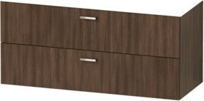 Duravit XBase Badezimmer-Möbelset mit Spiegelschrank und Me by Starck Waschtisch, Nussbaum dunkel, Breite: 123 cm - Bild 1