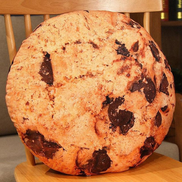 Yiran Health & Beauty Keks Dessert Plüschkissen in Braun, Durchmesser: 45 cm - Bild 1