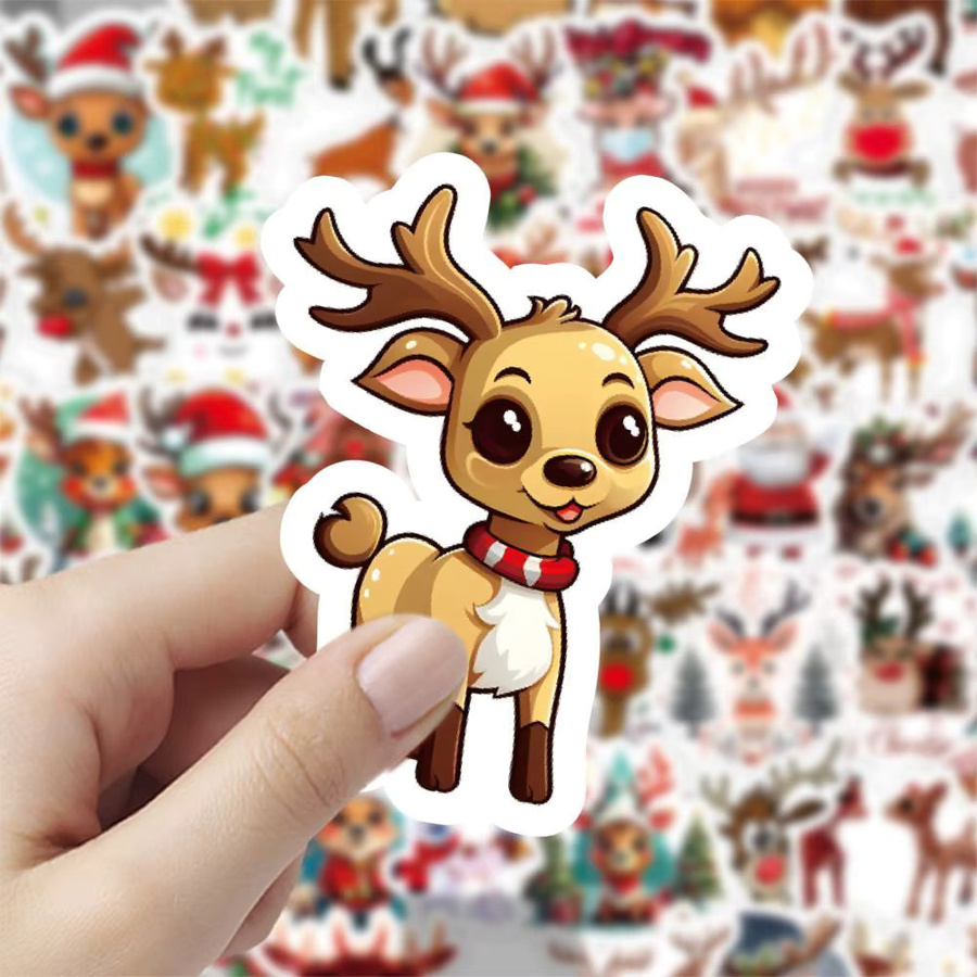 60 Stück Weihnachts-Rentier-Aufkleber von BulingBulingStickers Store in Mehrfarbig - Bild 3