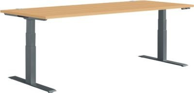Schäfer Shop Genius Schreibtisch MODENA FLEX elektrisch höhenverstellbar Buche/anthrazit B/T: 200 cm x 80 cm - Bild 1