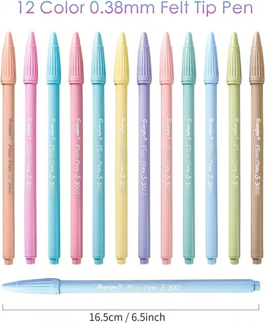 12er Set Morandi Color Filzstifte mit 0,38 mm Spitze für Journaling, Planer und Zeichnungen in Mehrfarben - Bild 1