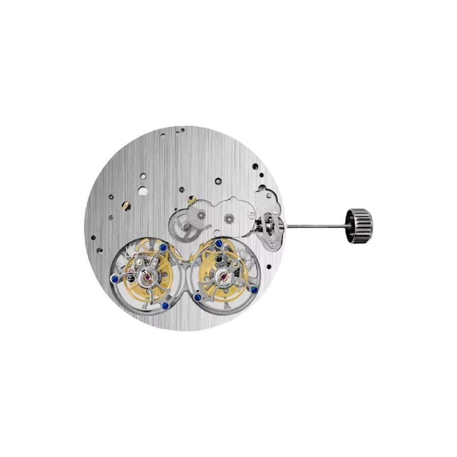 SEAKOSS Analoguhr, Doppel-Tourbillon-Uhrwerk, Handaufzug, Edelstahl, Silber, Unisex - Bild 2