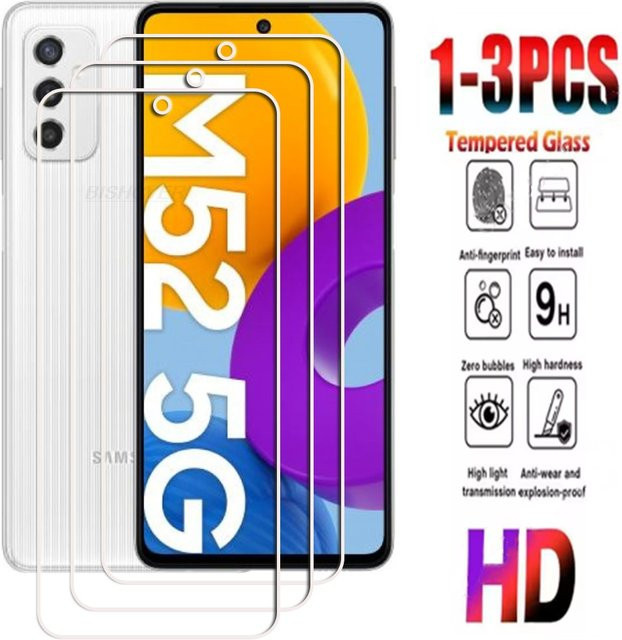 Samsung Galaxy M52 5G Displayschutzfolie aus gehärtetem Glas, 6,7 Zoll, transparent - Bild 1