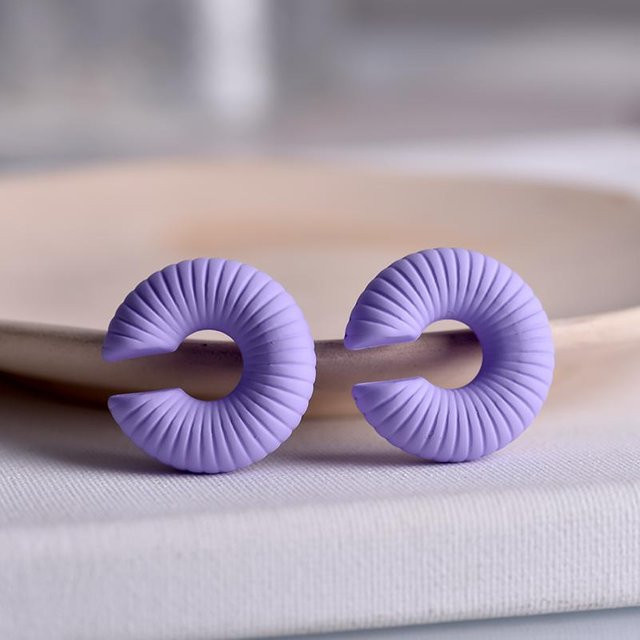 Clip-Ohrringe Acryl, violett, Damen - Bild 1