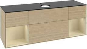 V&B Waschtischunterschrank Finion in Eichenoptik und Beige, Breite: 160 cm - Bild 1