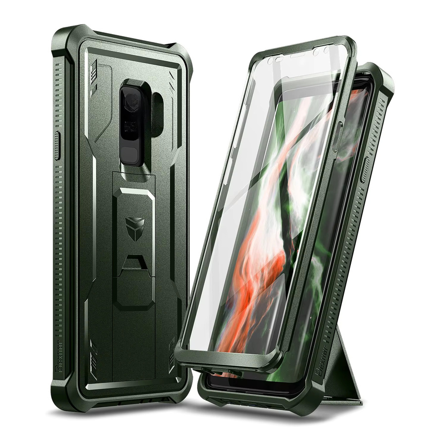 2-in-1 Stoßfeste Schutzhülle mit integrierter Bildschirmfolie und Halterung für Samsung Galaxy S9 Plus in Grün - Bild 7