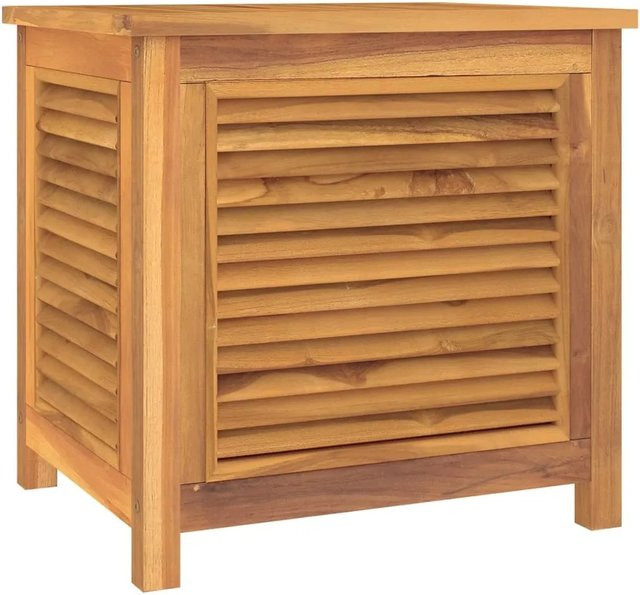 vidaXL Gartenbox aus Teakholz mit Beutel in Braun, B/T/H: 60 x 50 x 58 cm - Bild 1