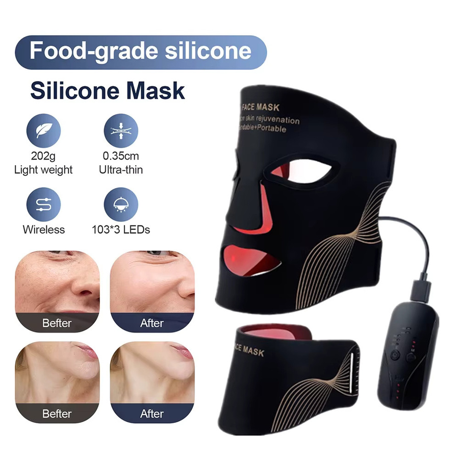 foreverlily Silikon-LED-Maske für Gesicht und Hals, 7-Farben-LED-Photon, Unisex - Bild 2