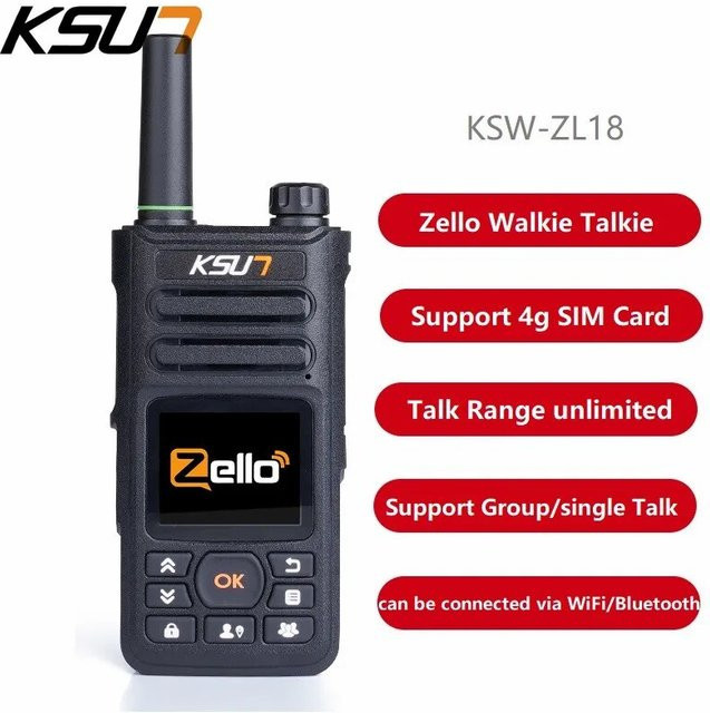 KSUT ZL18 Zello POC Walkie Talkie mit 4G LTE, WiFi und GPS in Schwarz - Bild 1