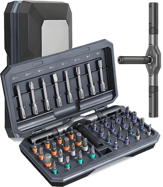 Galacok 42-in-1 Ratschenschraubendreher-Set mit 40 magnetischen Bits für DIY-Reparaturen an Möbeln, Computern und Fahrrädern - Bild 1