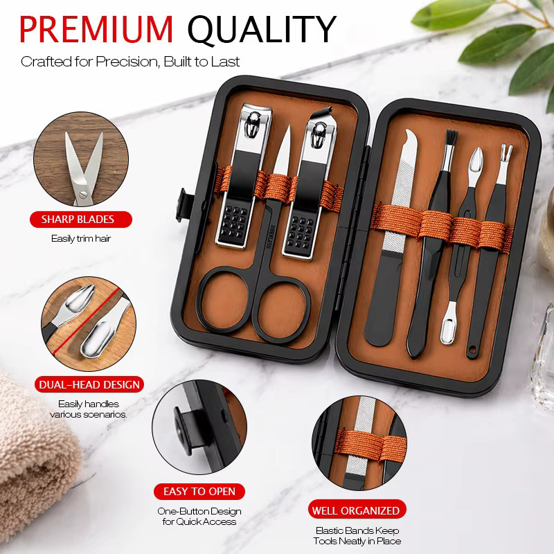 LGRAMER Nagelknipser-Set 7-teilig, Schwarz, Unisex - Bild 3