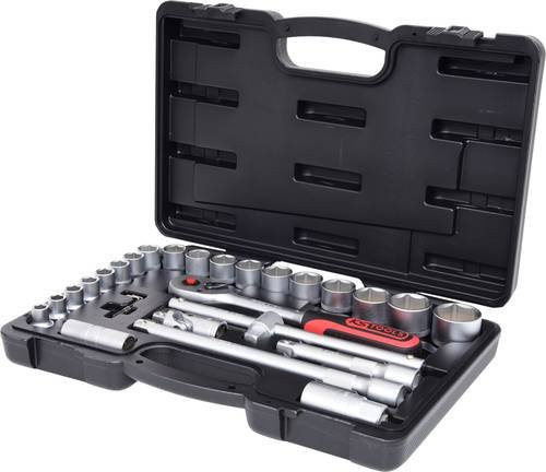 KS Tools 1/2" CLASSIC Steckschlüssel-Satz, 28-teilig, Chrome Vanadium, Silber - Bild 1