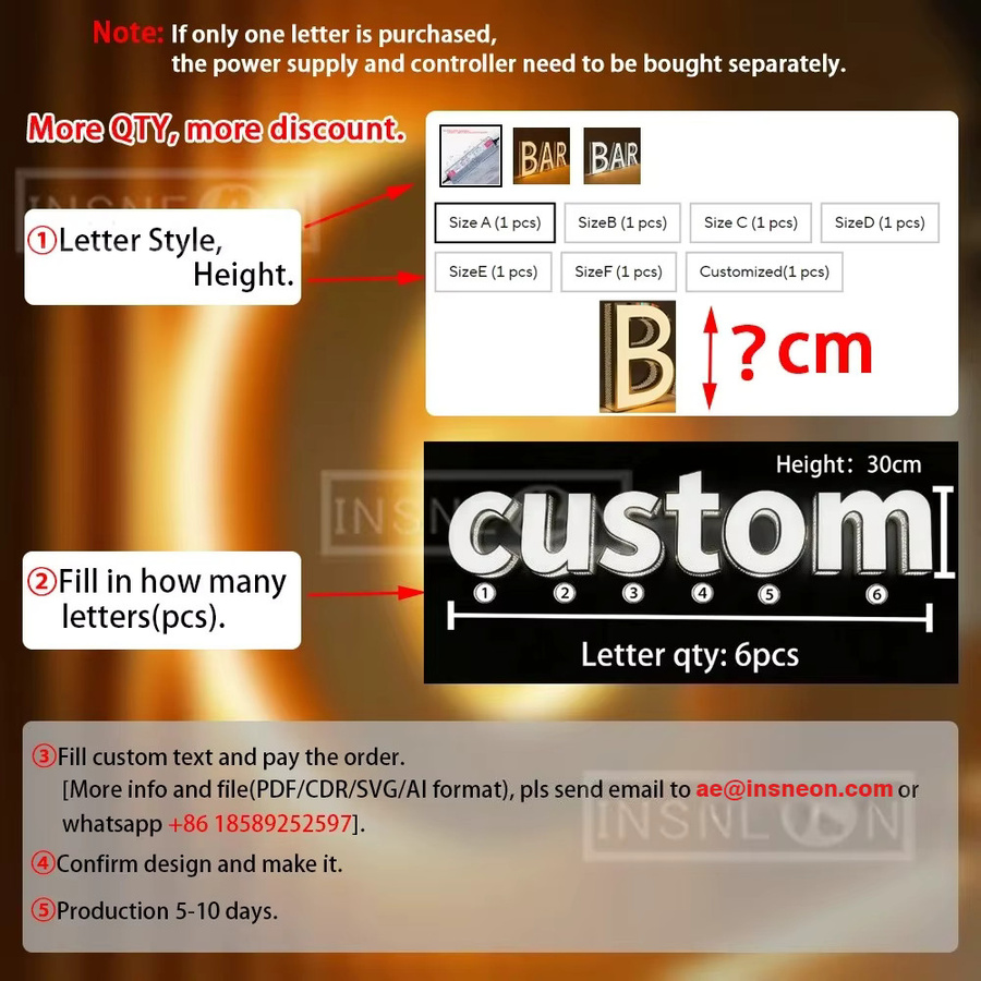 Individuelles Business Logo Neon LED Schild aus Metall in 3D-Optik für Außenwerbung und Wandgestaltung in Schwarz - Bild 5