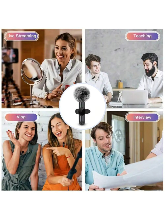SNZIYAG K61 Drahtloses Lavalier-Mikrofon in Schwarz mit USB-C Anschluss für Live-Streaming und Videoaufnahmen - Bild 4
