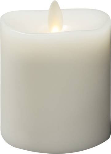 Konstsmide LED-Kerze mit 3D-Flamme aus Echtwachs, Creme-Weiß, Warmweiß, Durchmesser: 7,6 cm, Höhe: 11,4 cm - Bild 1