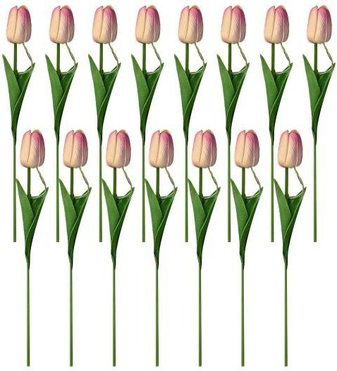 Leuchtender Tulpen-Blumenstrauß als LED-Nachtlicht in Rosa, 15 Stück künstliche Blumen für Wohnzimmer und Schlafzimmer - Bild 1