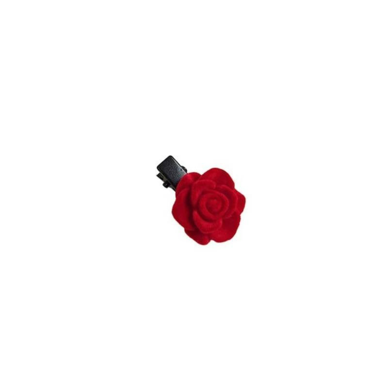 Shan Qiao Haar Clips, Rote Samt Rose, 10 Stk, Damen - Bild 2