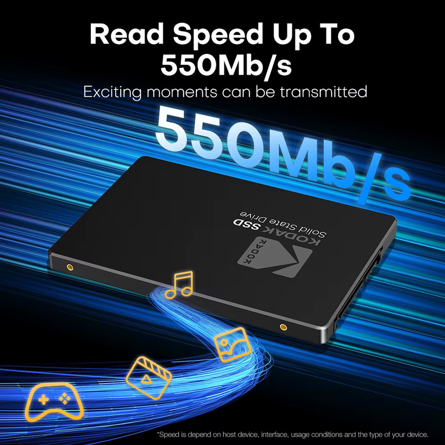 Kodak x120Pro SSD SATA3.0 2,5 Zoll Solid-State-Laufwerk in Schwarz mit 550 MB/s Lesegeschwindigkeit für Desktop-PCs und Laptops - Bild 3