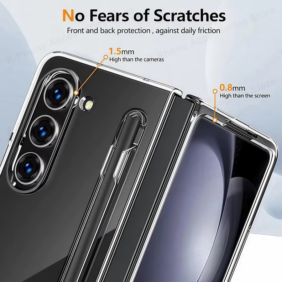 Fundas Transparente Handyhülle für Samsung Galaxy Z Fold 7 mit gehärtetem Glas und Stiftschlitz, stoßfeste Hartschale - Bild 2