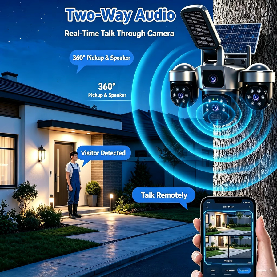 DiFang 4G SIM-Karte Solar CCTV PTZ Außen-WLAN-Kamera mit Menschenerkennung, PIR, Sirene und Solarleuchte - Bild 5