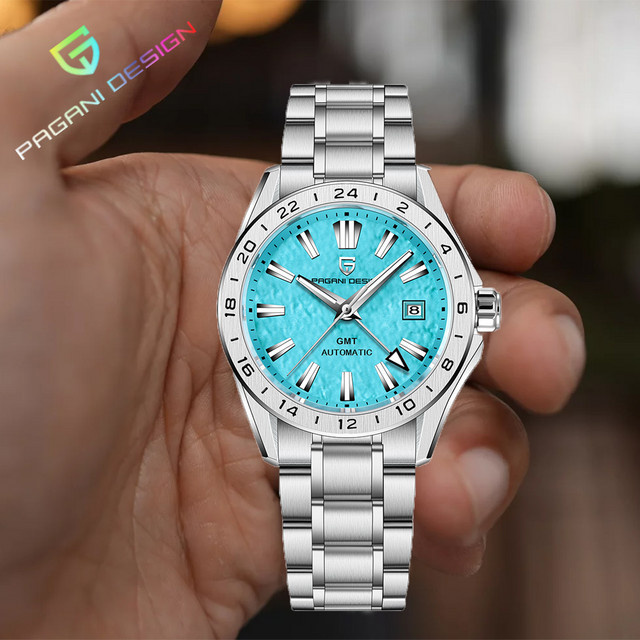 PAGANI DESIGN Armbanduhr GMT, Automatik, Edelstahl, Blau, Herren - Bild 1