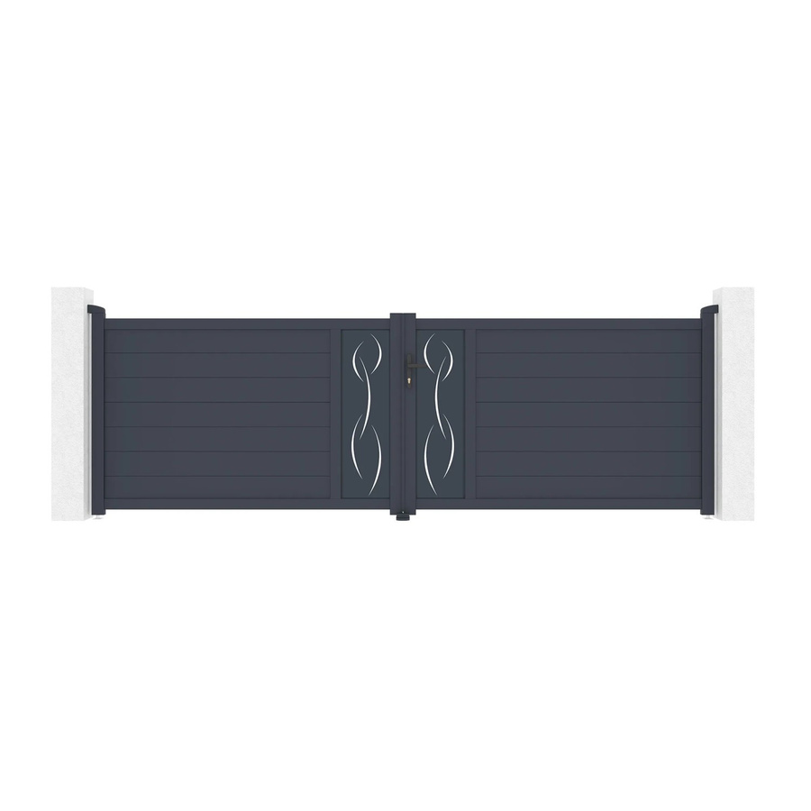 Casanoov Flügeltor Life Aluminium Grau & Ranger B150 Motorisierung, Doppelflügeltor Schwingtor B/H: 400 x 120 cm - Bild 2