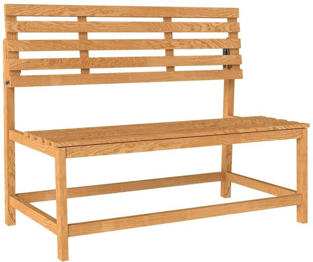 Outsunny Gartenbank aus Kiefernholz in Braun für Garten und Terrasse, B/H/L: 61 x 89 x 110 cm - Bild 1