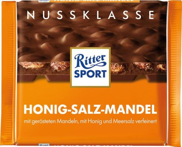 RITTER SPORT Nuss-Klasse Honig-Salz-Mandel Schokoladentafel 100 g - Bild 1