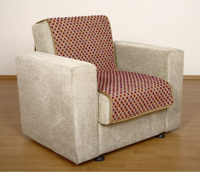 Linke Licardo Sesselschoner aus Wolle mit Noppen in Beige, Breite: 150 cm, Tiefe: 50 cm - Bild 1