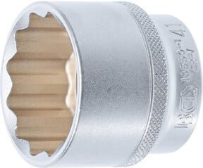 BGS Steckschlüssel-Einsatz Zwölfkant 10650-1 mit 1/2 Zoll Innenvierkant Antrieb und 41 mm Schlüsselweite in Silber - Bild 1