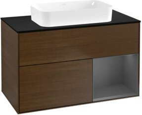 V&B Waschtischunterschrank Finion in Anthrazit, Breite: 100 cm, Tiefe: 60,3 cm - Bild 1