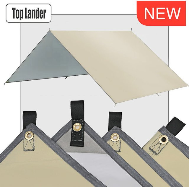 Top Lander Camping-Plane wasserdicht in Beige als Sonnenschutz und Gartenüberdachung - Bild 1