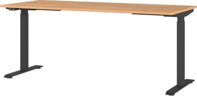 Elektrisch höhenverstellbarer Schreibtisch Agenda Home in Grandson-Eiche und Schwarz mit Memory-USB-Panel, B: 180 cm, T: 80 cm, H: 72-120 cm - Bild 1