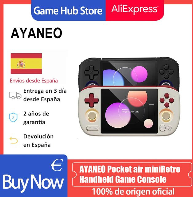 AYANEO Pocket Air Mini Retro Handheld-Spielkonsole mit 4,2 Zoll Bildschirm, MTK Helio G90T Prozessor und Hall-Joystick in Schwarz - Bild 1