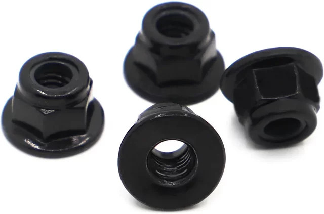 SZYANGYI 10 Stück Selbstsichernde Nylock-Muttern aus schwarzem verzinktem Kohlenstoffstahl mit Nylon-Einsatz, Sechskant-Design, M3 M4 M5 M6 M8 - Bild 1