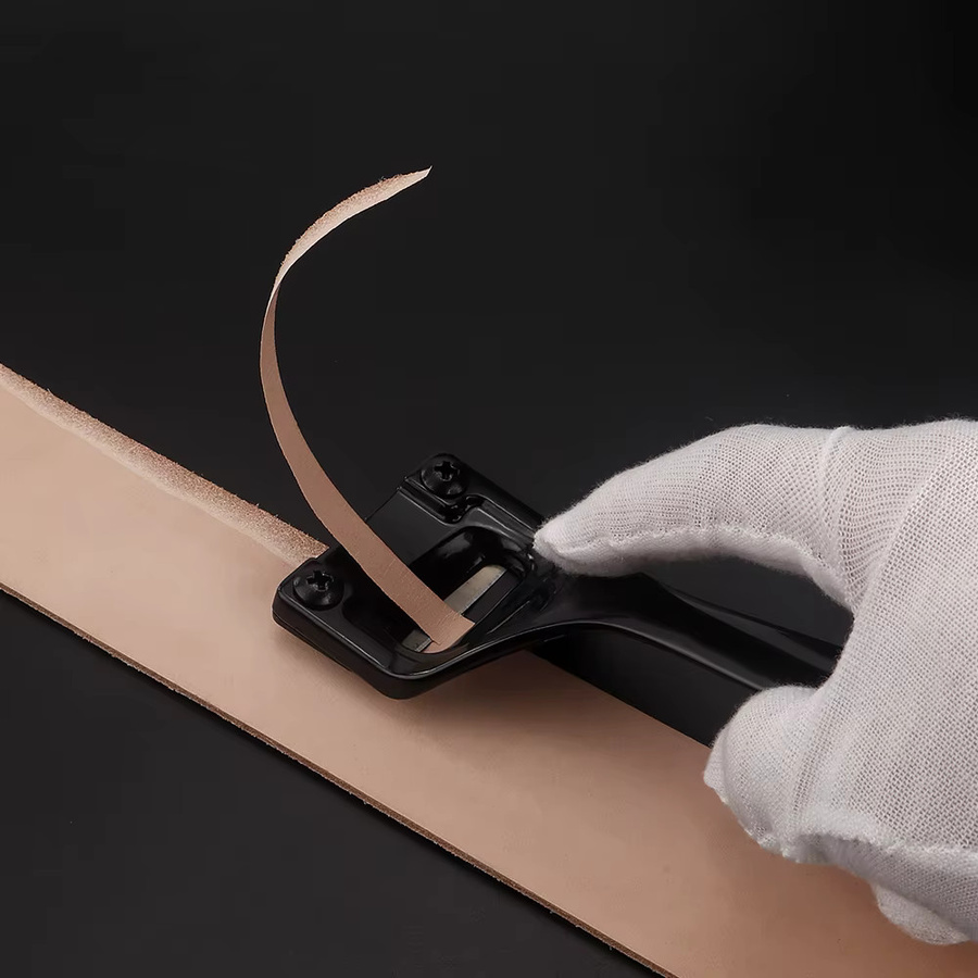 QJH Leder-Effiliermesser aus Metall für DIY-Lederhandwerk in Schwarz/Silber - Bild 2