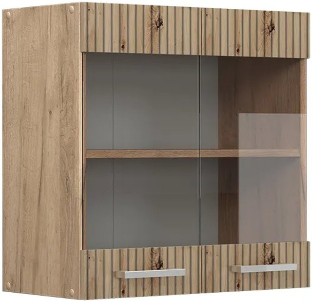 Vicco Küchenglasschrank R-Line Glashängeschrank Artisan-Eiche/Goldkraft Eiche, Breite: 60 cm, Höhe: 60 cm, Tiefe: 31 cm - Bild 1