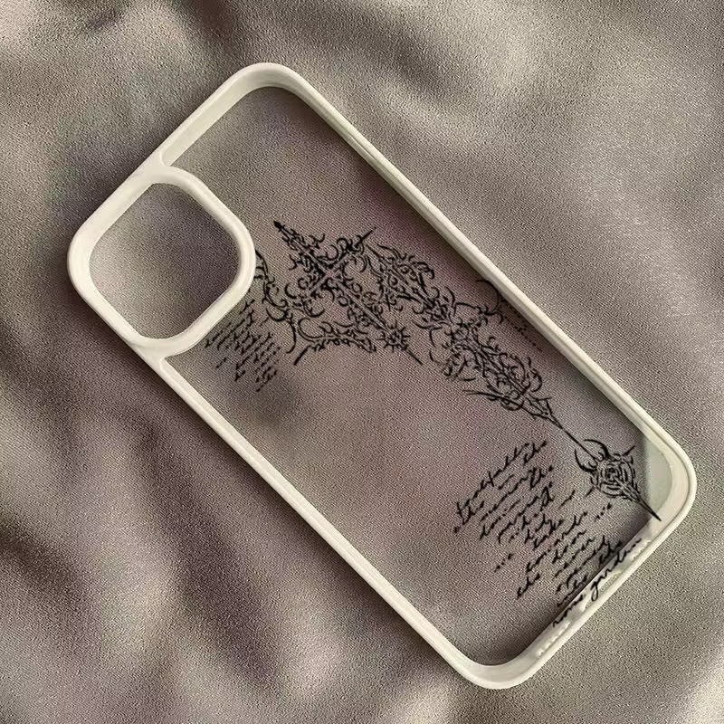 Transparente Handyhülle mit gotischem Kreuz und Rankenmuster für Samsung Galaxy S26 Ultra, S25, S24, S23, FE, A56, A55, A54, A53, A52, A35, A34, A16, A15, A06 Cover - Bild 2