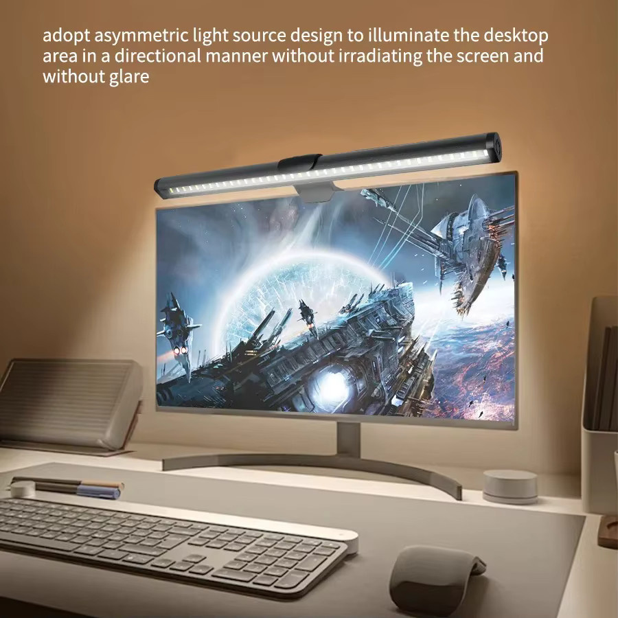 Wisciton RGB-LED-Monitorlichtleiste stufenlos dimmbar als hängende Bildschirmleuchte für Arbeit und Gaming - Bild 2