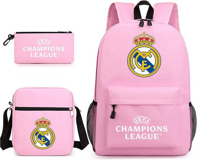 3-teiliges Schulrucksack-Set in Pink aus Oxford-Stoff mit großem Fassungsvermögen, Schultasche und Federmäppchen - Bild 1