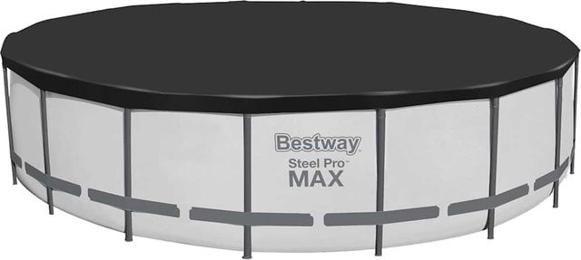 Bestway Flowclear Fast Set Poolabdeckung für Rundpools, Schwarz, Durchmesser: 555 cm - Bild 1