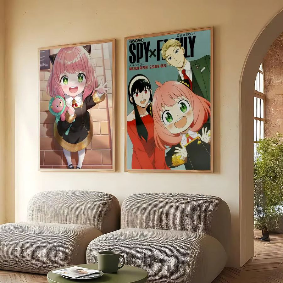 MINISO Spy X Family Anya Poster HD Wasserdicht Selbstklebend Heimdekoration Schwarz - Bild 3