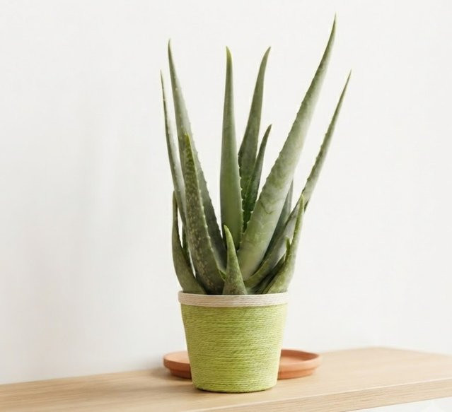 Aloe Vera XL Sukkulente in grünem Topf als Zimmerpflanze - Bild 1
