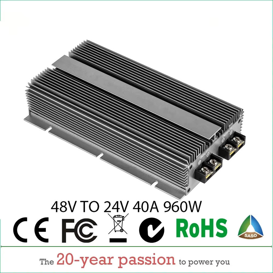 Waohei DC-DC Abwärtswandler Spannungsreduzierer von 48V auf 24V, 40A-125A Netzteil für Elektroroller, Silber - Bild 2