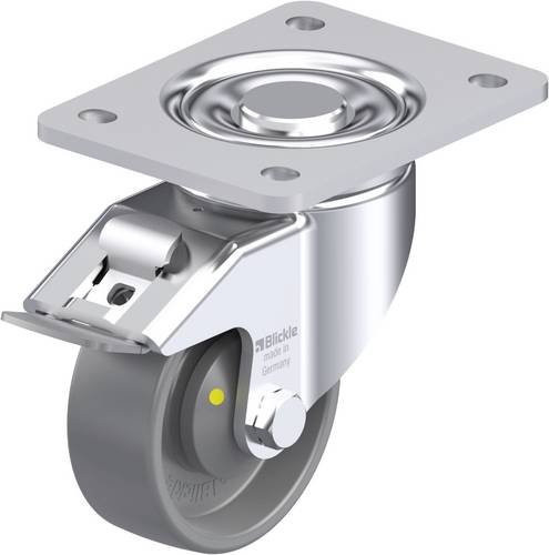 Blickle Stahlblech-Lenkrolle LH-PO 100KA-3-FI-ELS in Grau mit 100 mm Rad-Durchmesser und 280 kg Tragfähigkeit - Bild 1
