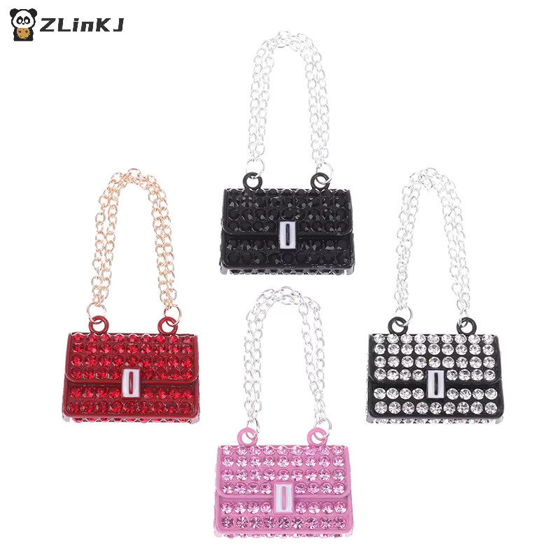 MYPANDA Miniatur Modische Puppenhaus Metall Kette Handtasche Set, Zubehör, Gold - Bild 5