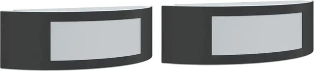 vidaXL Außenwandleuchten 2er Set aus Edelstahl und Kunststoff in Schwarz mit E27 Fassung und IP44 Schutzklasse für Garten, Einfahrt und Veranda - Bild 1